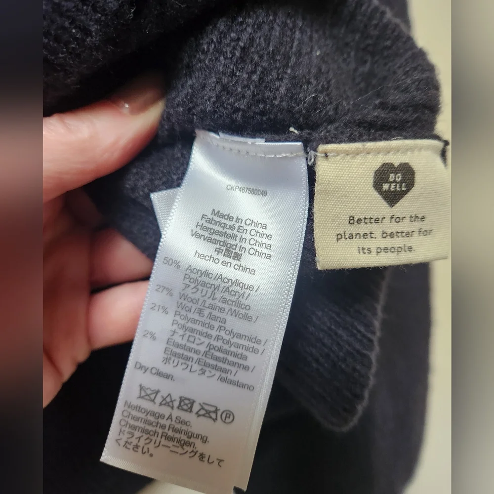 Madewell Womens Melwood Square Neck Black Sweater In Coziest Yarn, Small - Picture 4 of 8